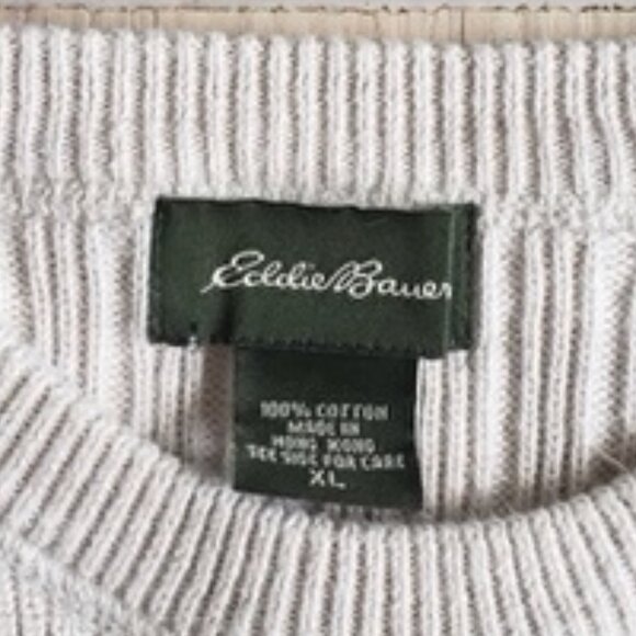 Eddie Bauer Sweater Bundle Women’s XL | Off White + Taupe Knit Crewnecks - Picture 3 of 7